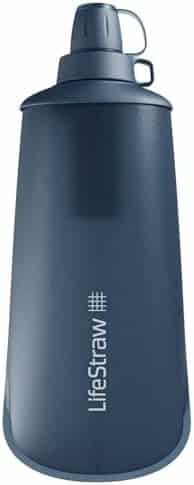 gourde avec filtre à eau "gourde filtrante 1l lifestraw peak idéale pour trail, randonnée, voyage, vélo, pêche sans bpa bleu montagne"