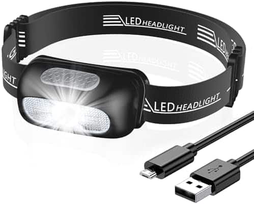 lampe frontale étanche "torche led ultra puissante rechargeable cirycase avec 5 modes & lumière rouge idéale pour pêche, camping, cyclisme & randonnée"