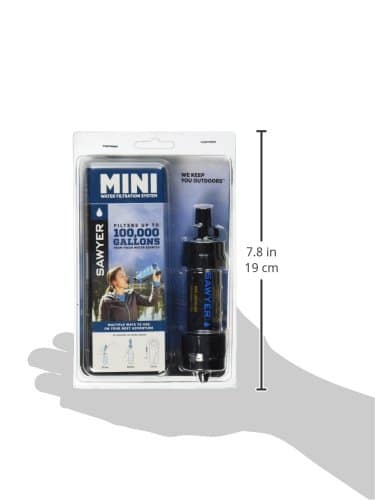 paille filtre eau sawyer "sawyer mini pointone: filtre à eau outdoor ultra compact, Élimine microplastiques & 99,99999% bactéries, capacité 100 000 gallons noir"