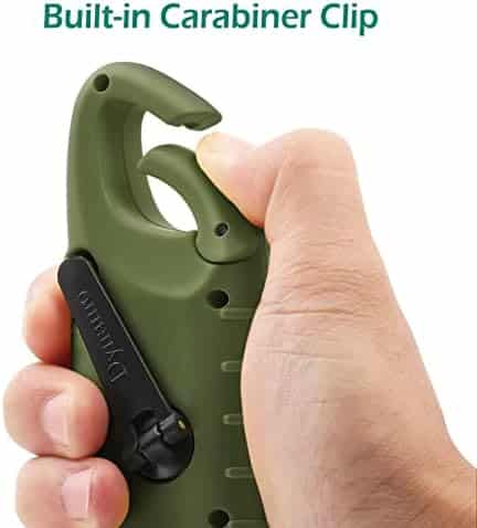 lampe de poche solaire "lampe de poche solaire geeric 2pcs, led rechargeable, lampe de survie à dégagement rapide dynamo mousqueton vert pour outdoor"