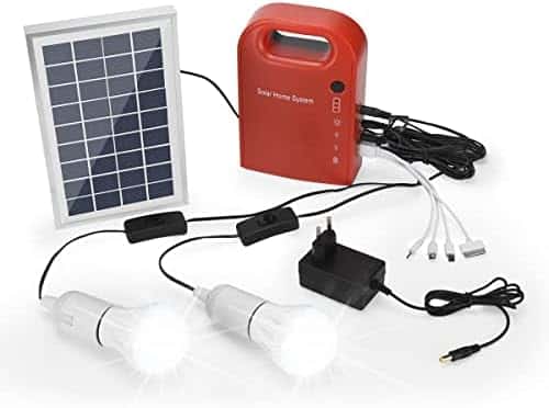 système dʼalimentation solaire portable "gutreise générateur solaire portable 4,5ah/6v avec ampoules led blanc 6000k 6500k et chargeur téléphone"