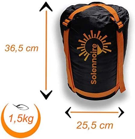 sac de couchage pour conditions extrêmes "sac de couchage 4 saisons solennoire 0 25°c, léger et résistant à l'eau, avec sac de compression et masque facile à nettoyer"