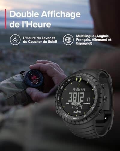 montre gps avec altimètre "montre outdoor suunto core intelligent, Étanche avec altimètre, baromètre et boussole idéale pour aventures extérieures"
