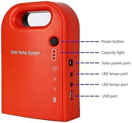 système dʼalimentation solaire portable "gutreise générateur solaire portable 4,5ah/6v avec ampoules led blanc 6000k 6500k et chargeur téléphone"