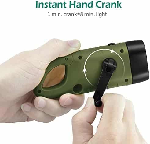 lampe de poche solaire "lampe de poche solaire geeric 2pcs, led rechargeable, lampe de survie à dégagement rapide dynamo mousqueton vert pour outdoor"
