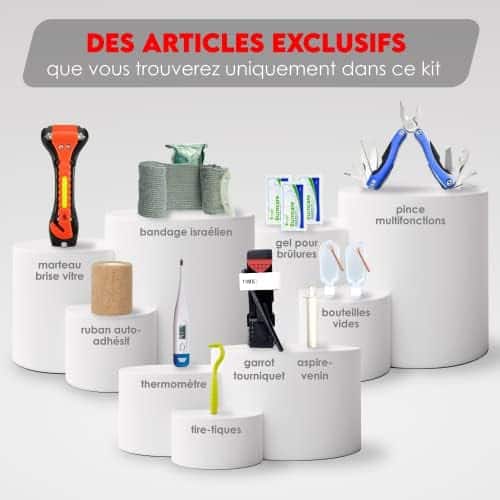 ration de survie militaire "kit de survie ultimate woncrow | trousse de secours ultra complète pour camping, randonnée & voyage inclut aspire venin, couverture de survie et plus."