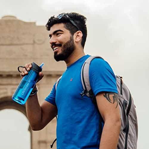 paille filtre eau lifestraw "bouteille lifestraw go bleue avec filtre intégré unisexe"
