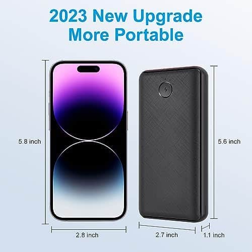 batterie de secours robuste "power bank jiga 27000mah usb c : charge rapide & lampe de poche compatible iphone 15 à 11 pro, samsung, huawei, ipad"