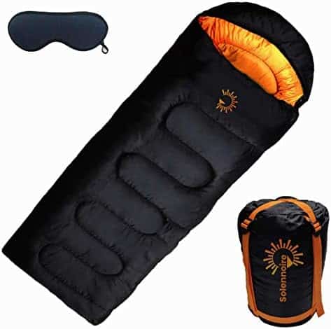 sac de couchage pour conditions extrêmes "sac de couchage 4 saisons solennoire 0 25°c, léger et résistant à l'eau, avec sac de compression et masque facile à nettoyer"