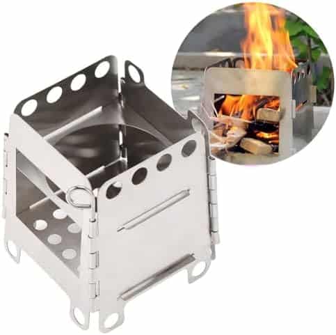 réchaud de survie portable "mini réchaud à bois portable idéal pour camping, survie et pique nique en acier inoxydable"