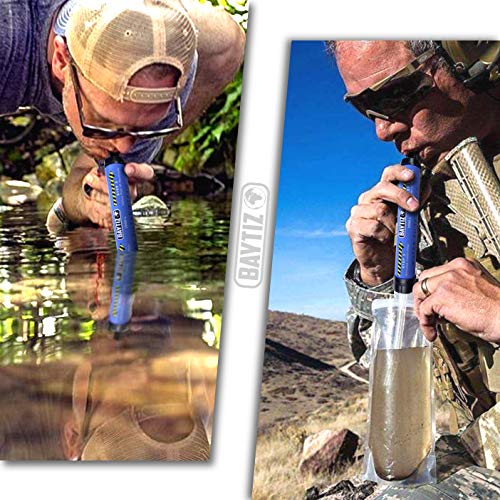 ration de survie "filtre eau de survie baytiz avec gourde souple kit voyage randonnée, camping & militaire"