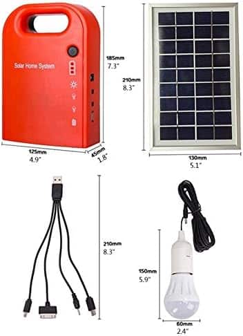 système dʼalimentation solaire portable "gutreise générateur solaire portable 4,5ah/6v avec ampoules led blanc 6000k 6500k et chargeur téléphone"