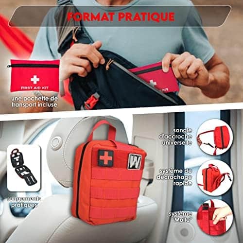 ration de survie militaire "kit de survie ultimate woncrow | trousse de secours ultra complète pour camping, randonnée & voyage inclut aspire venin, couverture de survie et plus."
