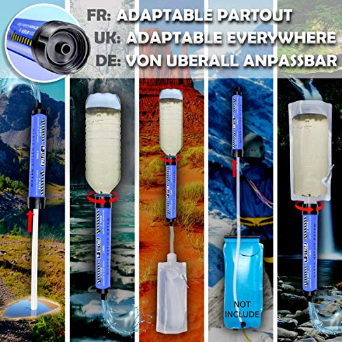 ration de survie "filtre eau de survie baytiz avec gourde souple kit voyage randonnée, camping & militaire"