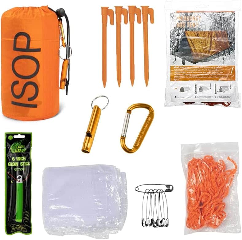 tente de survie haut de gamme kit de survie isop premium | indispensable pour camping, randonnée et aventures en plein air